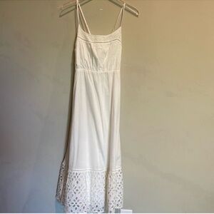 J. Crew Ivory midi cotton sundress with Eyelet s M / 8 / 10